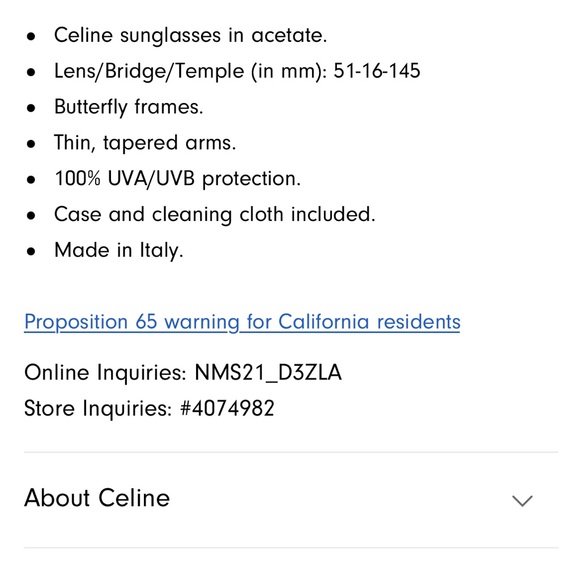 Celine Acetate Butterfly Sunglasses - Picture 6 of 7